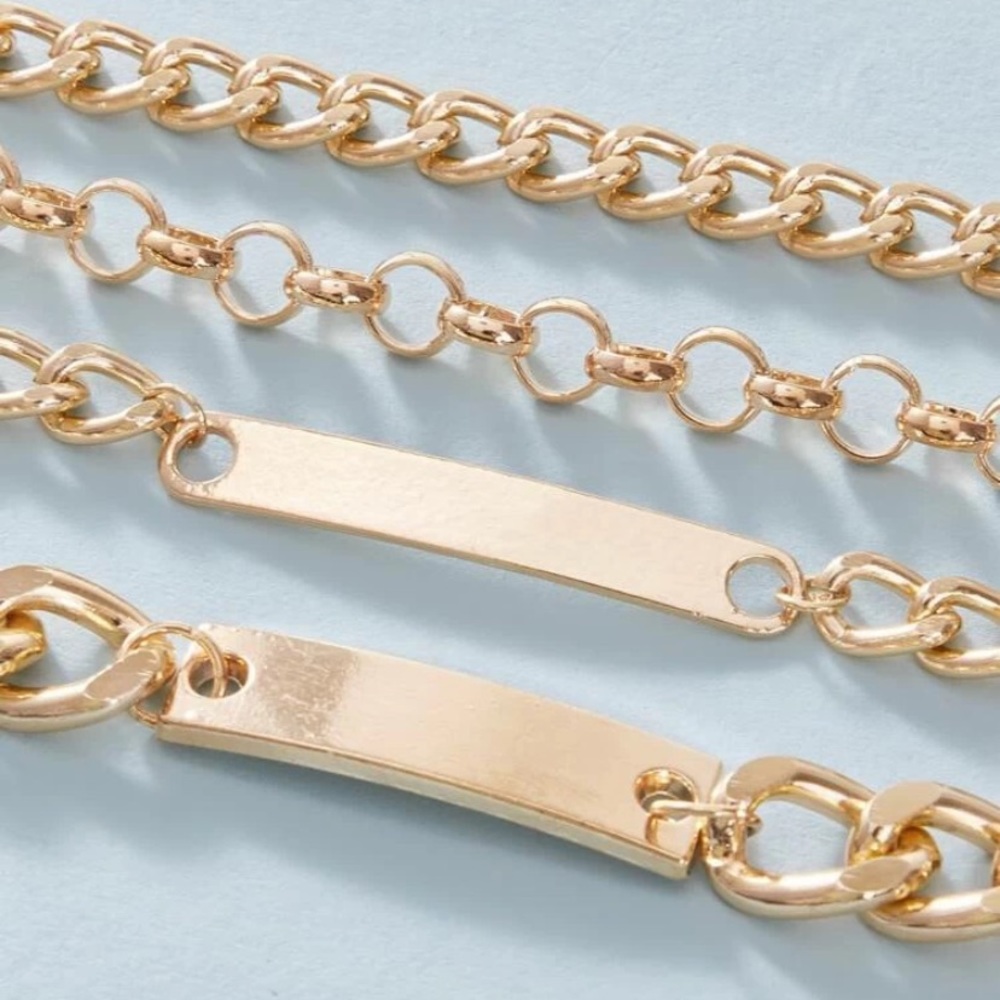 3/$30 Gold 4pc Chain Bracelet - Picture 4 of 4